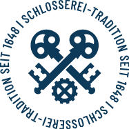 Schlosserei-Logo mit dem Schriftzug 'Schlosserei-Tradition seit 1648'